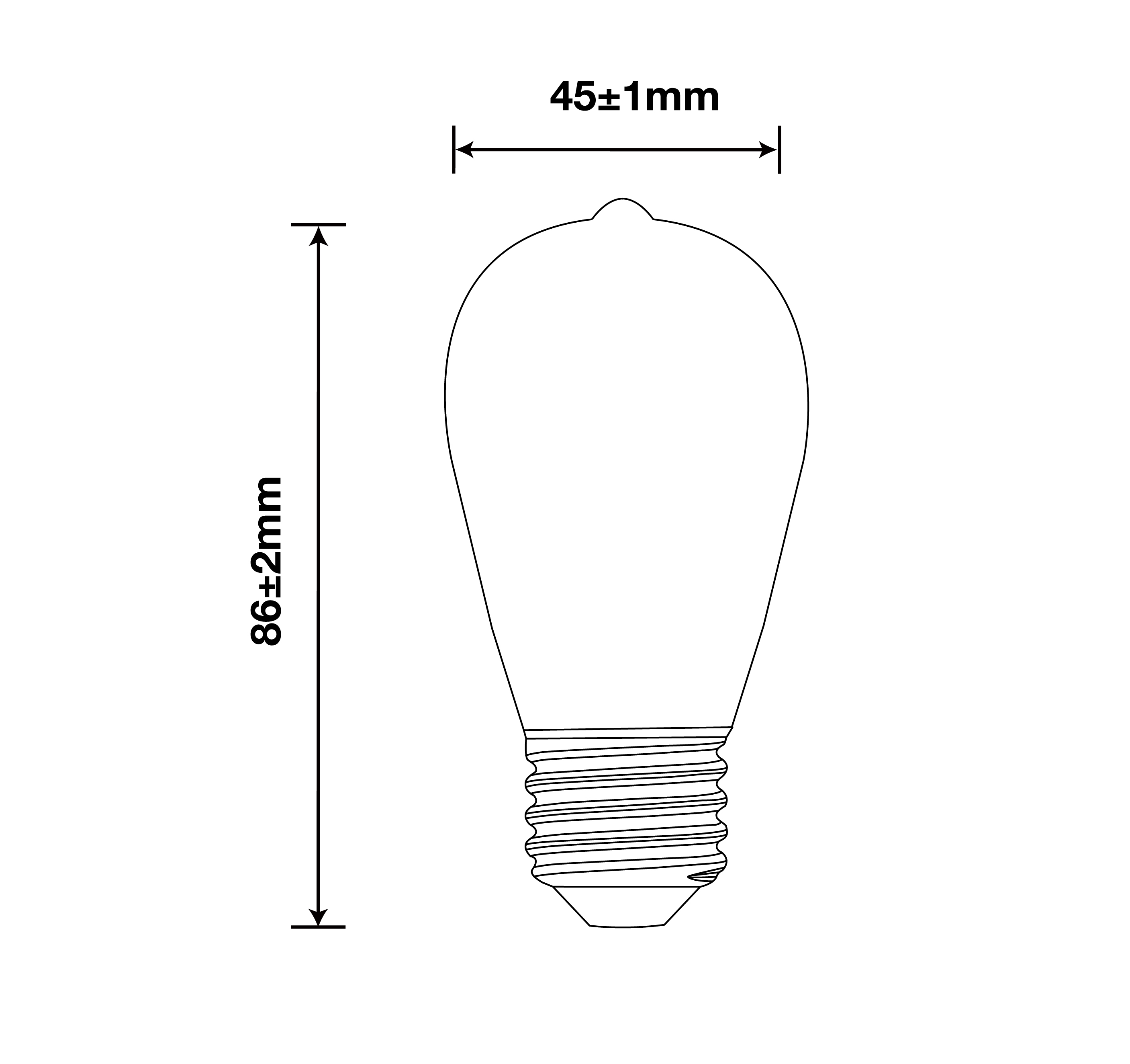 4W ST14 Filament Bulbs/40Watts Edison ST14 Bulbs