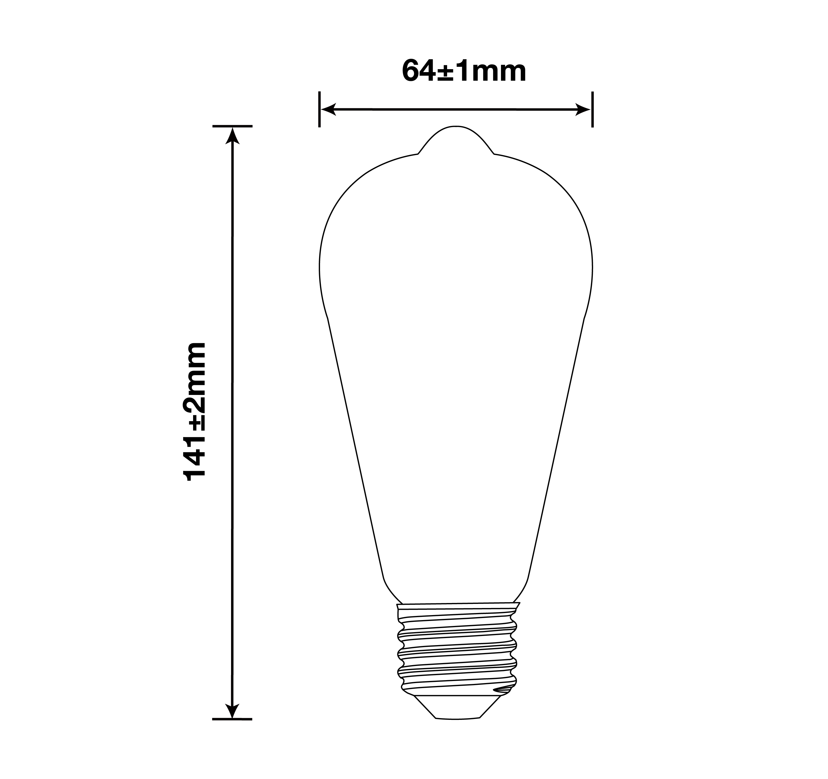 8W ST21 Filament Bulbs/75Watts Edison ST21 Bulbs