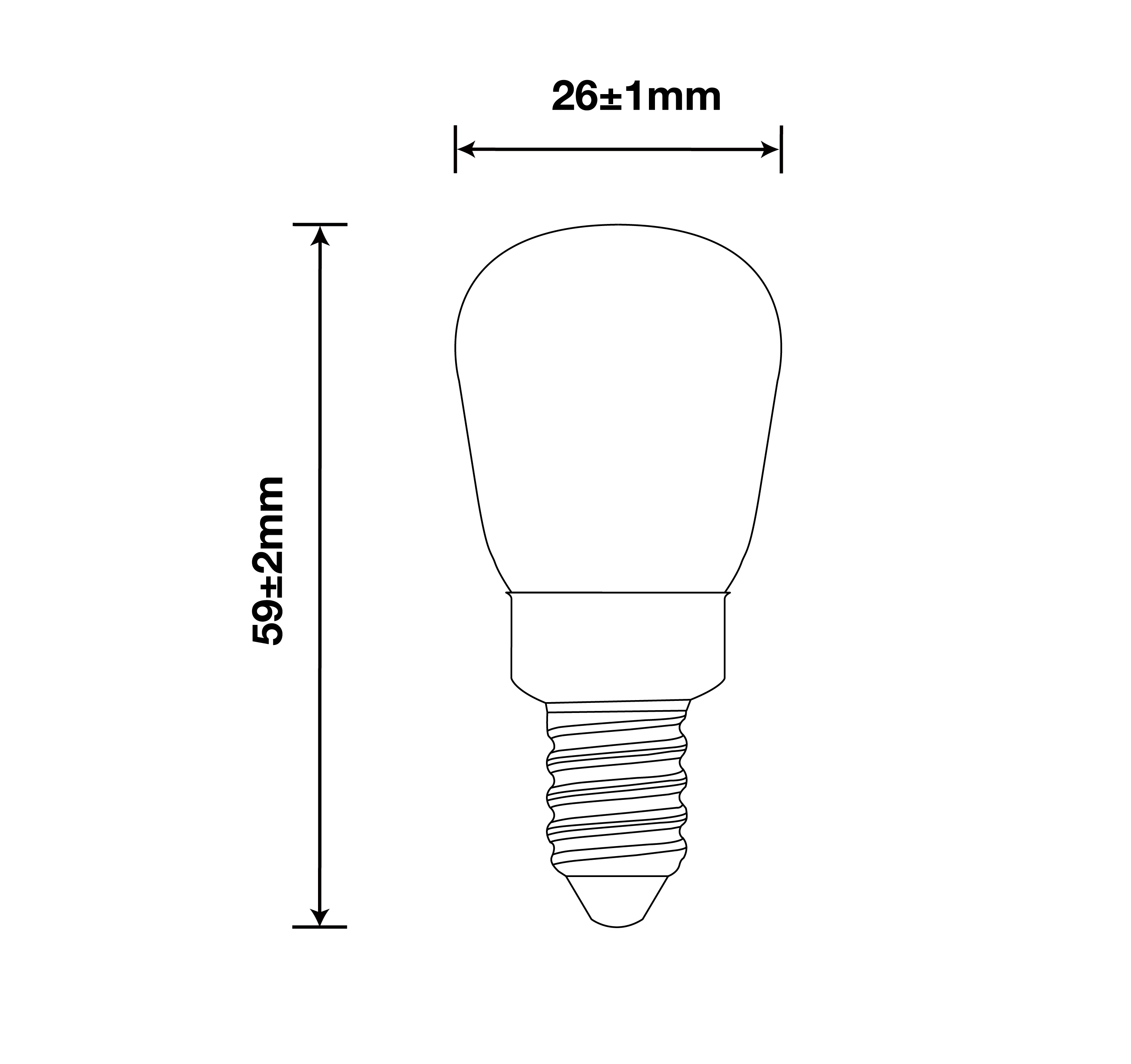 2W Filament Bulbs/25Watts Edison ST8 Bulbs
